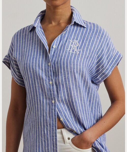 LAUREN RALPH LAUREN / ローレン ラルフ ローレン シャツ・ブラウス | リラックス フィット ストライプド ショートスリーブ シャツ | 詳細4
