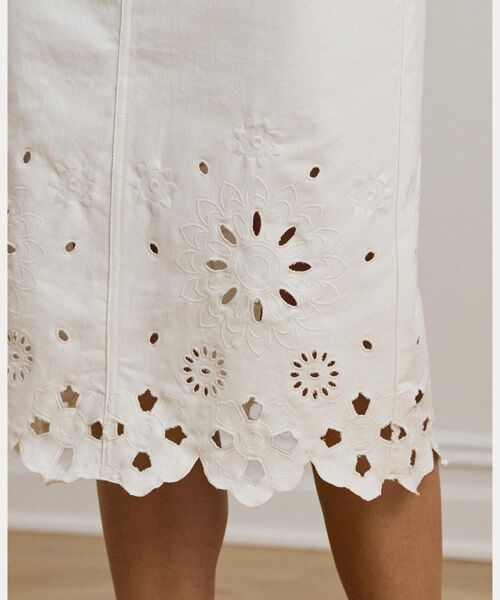 LAUREN RALPH LAUREN / ローレン ラルフ ローレン ミニ・ひざ丈スカート | アイレット デニム ミディ スカート | 詳細4