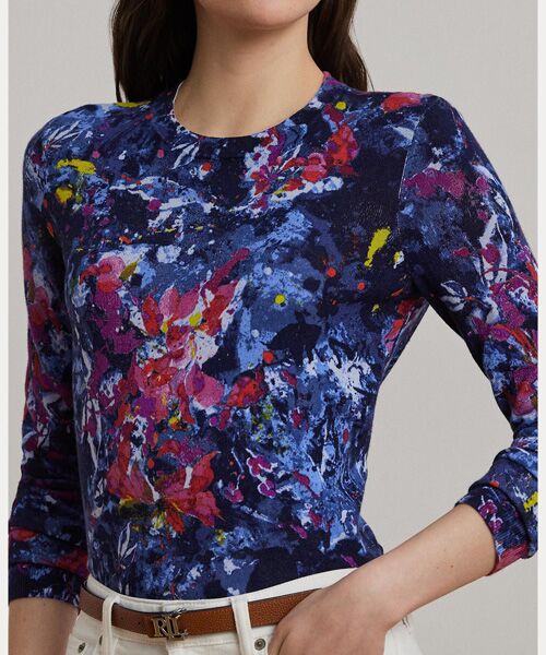 LAUREN RALPH LAUREN / ローレン ラルフ ローレン ニット・セーター | プリント コットンブレンド セーター | 詳細4