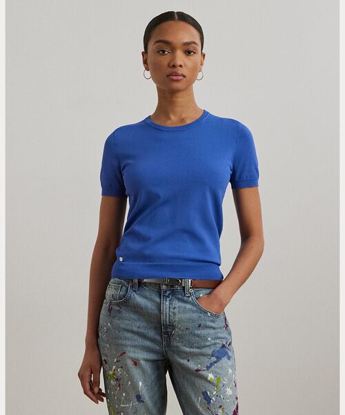 LAUREN RALPH LAUREN/ローレン ラルフ ローレン ショートスリーブ セーター 400ブルー S LAUREN RALPH LAUREN/ローレン ラルフ ローレン ショートスリーブ セーター 400ブルー S