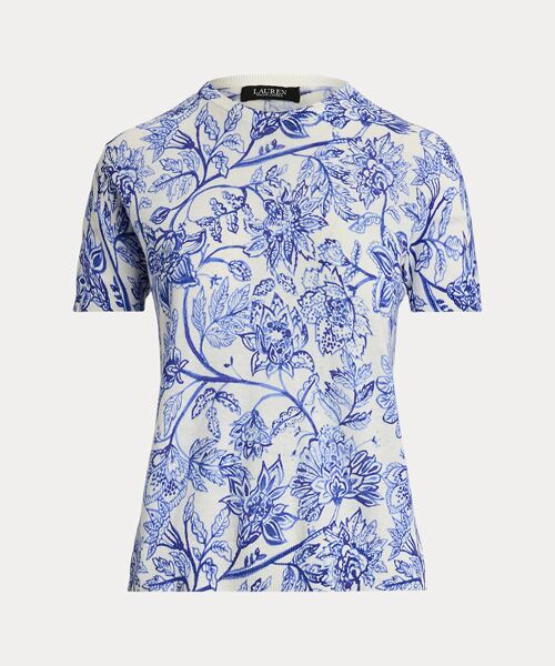 LAUREN RALPH LAUREN / ローレン ラルフ ローレン ニット・セーター | フローラル リネンコットン ショートスリーブ セーター | 詳細1