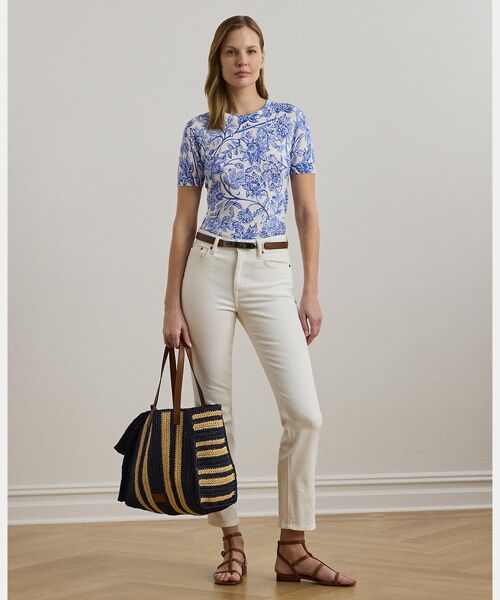 LAUREN RALPH LAUREN / ローレン ラルフ ローレン ニット・セーター | フローラル リネンコットン ショートスリーブ セーター | 詳細2