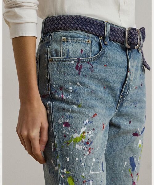 LAUREN RALPH LAUREN / ローレン ラルフ ローレン デニムパンツ | プリント ボーイフレンド テーパード アンクル ジーンズ | 詳細5