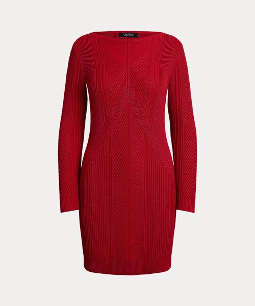 LAUREN RALPH LAUREN / ローレン ラルフ ローレン ミニ丈・ひざ丈ワンピース | ポインテール コットンブレンド セーター ドレス | 詳細1