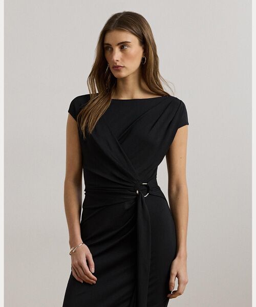 LAUREN RALPH LAUREN / ローレン ラルフ ローレン ミニ丈・ひざ丈ワンピース | リングトリム ジャージー キャップスリーブ ドレス | 詳細2