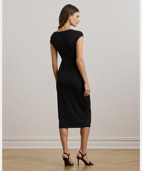 LAUREN RALPH LAUREN / ローレン ラルフ ローレン ミニ丈・ひざ丈ワンピース | リングトリム ジャージー キャップスリーブ ドレス | 詳細3