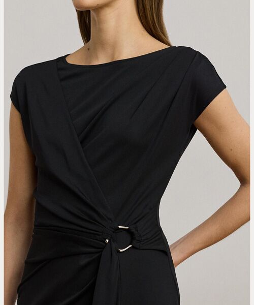 LAUREN RALPH LAUREN / ローレン ラルフ ローレン ミニ丈・ひざ丈ワンピース | リングトリム ジャージー キャップスリーブ ドレス | 詳細4