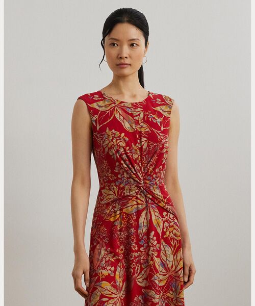LAUREN RALPH LAUREN / ローレン ラルフ ローレン ミニ丈・ひざ丈ワンピース | フローラル ツイストフロント ストレッチ ジャージー ドレス | 詳細2