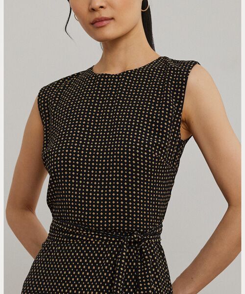 LAUREN RALPH LAUREN / ローレン ラルフ ローレン ミニ丈・ひざ丈ワンピース | ジオプリント ベルテッド バブル クレープ ドレス | 詳細4