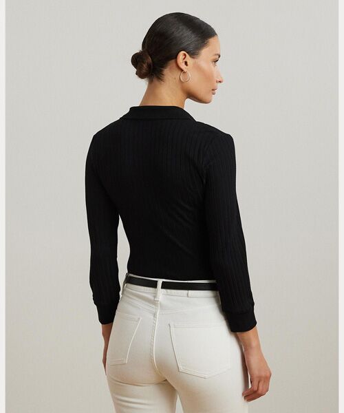 LAUREN RALPH LAUREN / ローレン ラルフ ローレン ポロシャツ | リブニット スリークォータースリーブ ポロシャツ | 詳細3