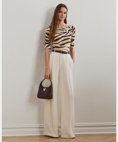 LAUREN RALPH LAUREN / ローレン ラルフ ローレン Tシャツ | ゼブラプリント ストレッチ コットン ボートネック Tシャツ | 詳細2