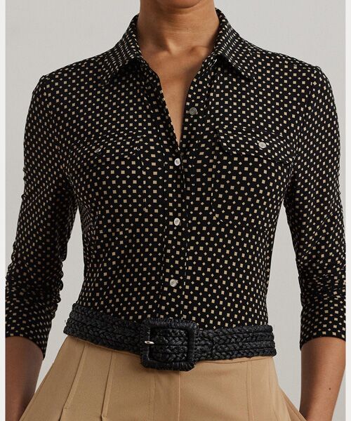 LAUREN RALPH LAUREN / ローレン ラルフ ローレン シャツ・ブラウス | スリム フィット ジオプリント ジャージー シャツ | 詳細4