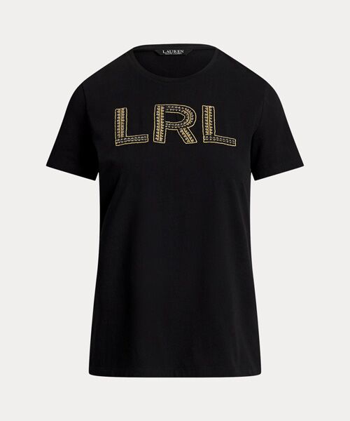 LAUREN RALPH LAUREN / ローレン ラルフ ローレン Tシャツ | ビーデッドロゴ コットン ジャージー Tシャツ | 詳細1