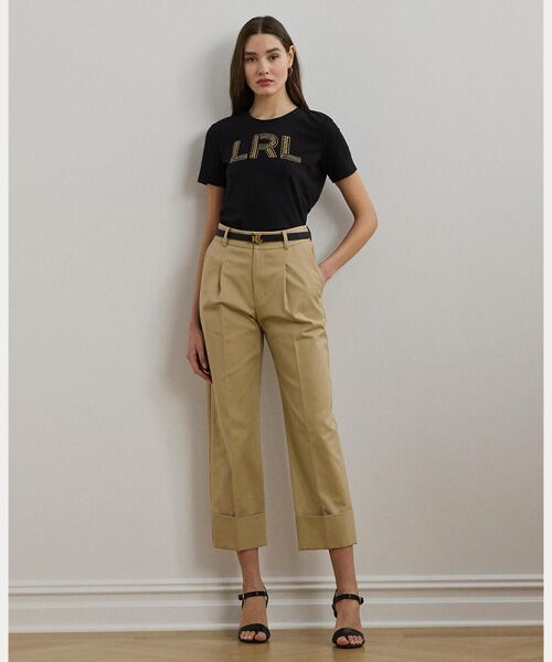 LAUREN RALPH LAUREN / ローレン ラルフ ローレン Tシャツ | ビーデッドロゴ コットン ジャージー Tシャツ | 詳細2