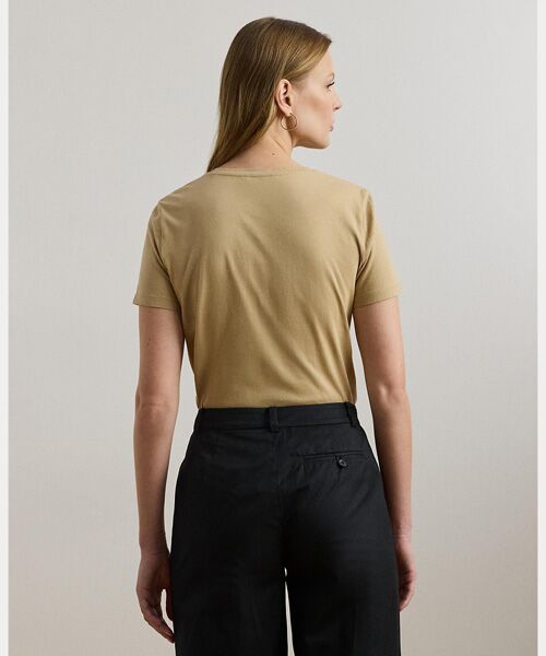 LAUREN RALPH LAUREN / ローレン ラルフ ローレン Tシャツ | ビーデッドロゴ コットン ジャージー Tシャツ | 詳細3