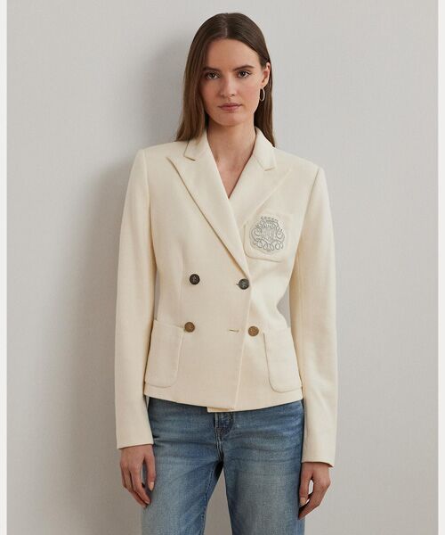 LAUREN RALPH LAUREN/ローレン ラルフ ローレン ブリオン ダブルブレステッド ジャカード ブレザー 101ナチュラル 2 LAUREN RALPH LAUREN/ローレン ラルフ ローレン ブリオン ダブルブレステッド ジャカード ブレザー 101ナチュラル 2
