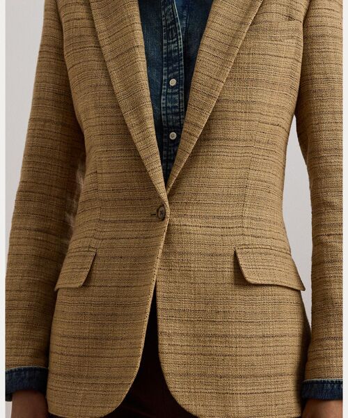 LAUREN RALPH LAUREN / ローレン ラルフ ローレン その他アウター | ヘリンボーン リネンブレンド ツイード ブレザー | 詳細4