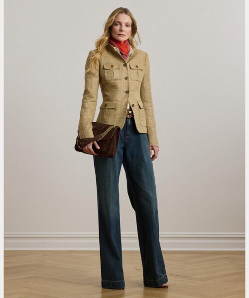 LAUREN RALPH LAUREN / ローレン ラルフ ローレン テーラードジャケット | ヘリンボーン リネン ジャケット | 詳細2