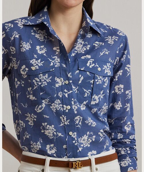 LAUREN RALPH LAUREN / ローレン ラルフ ローレン シャツ・ブラウス | クラシック フィット フローラル コットン ボイル シャツ | 詳細4