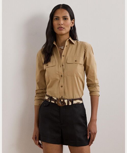 LAUREN RALPH LAUREN/ローレン ラルフ ローレン リラックス フィット フェザーウエイト コットン シャツ 270ブラウン XXS LAUREN RALPH LAUREN/ローレン ラルフ ローレン リラックス フィット フェザーウエイト コットン シャツ 270ブラウン XXS