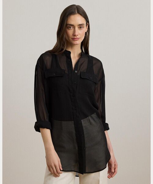 LAUREN RALPH LAUREN/ローレン ラルフ ローレン シャドーストライプ ドビー シャツ 001ブラック XS LAUREN RALPH LAUREN/ローレン ラルフ ローレン シャドーストライプ ドビー シャツ 001ブラック XS