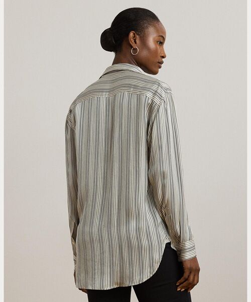LAUREN RALPH LAUREN / ローレン ラルフ ローレン シャツ・ブラウス | リラックス フィット ストライプド サテン シャツ | 詳細3