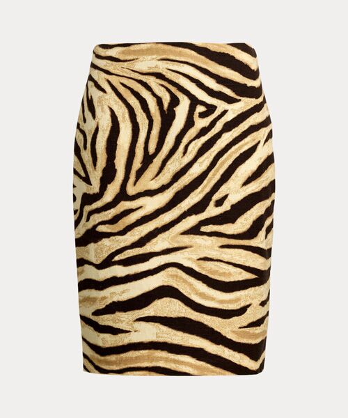 LAUREN RALPH LAUREN / ローレン ラルフ ローレン ミニ・ひざ丈スカート | ゼブラプリント リネンコットン ペンシル スカート | 詳細1