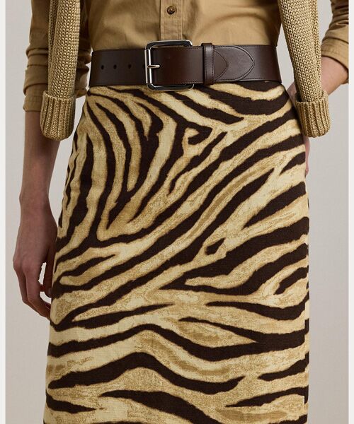 LAUREN RALPH LAUREN / ローレン ラルフ ローレン ミニ・ひざ丈スカート | ゼブラプリント リネンコットン ペンシル スカート | 詳細4