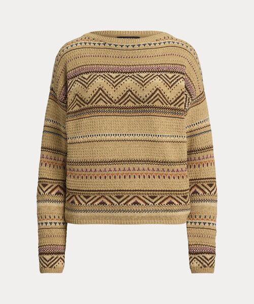 LAUREN RALPH LAUREN / ローレン ラルフ ローレン ニット・セーター | ジオストライプ コットンリネン セーター | 詳細1