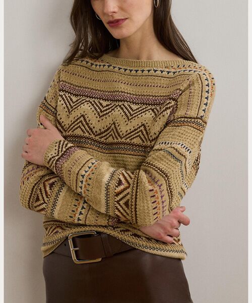 LAUREN RALPH LAUREN / ローレン ラルフ ローレン ニット・セーター | ジオストライプ コットンリネン セーター | 詳細4