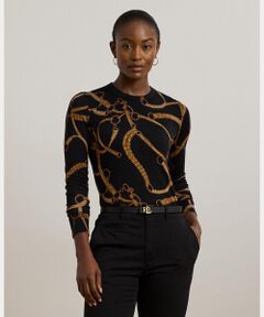 LAUREN RALPH LAUREN / ローレン ラルフ ローレン ニット・セーター | ベルティングプリント コットンブレンド セーター