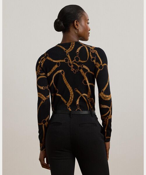 LAUREN RALPH LAUREN / ローレン ラルフ ローレン ニット・セーター | ベルティングプリント コットンブレンド セーター | 詳細3