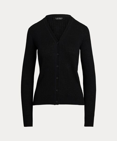 LAUREN RALPH LAUREN / ローレン ラルフ ローレン カーディガン・ボレロ | リブニット リネンブレンド Vネック カーディガン | 詳細1