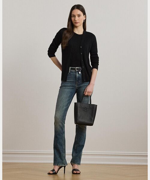 LAUREN RALPH LAUREN / ローレン ラルフ ローレン カーディガン・ボレロ | リブニット リネンブレンド Vネック カーディガン | 詳細2