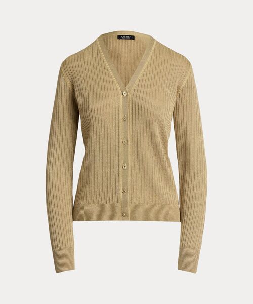 LAUREN RALPH LAUREN / ローレン ラルフ ローレン カーディガン・ボレロ | リブニット リネンブレンド Vネック カーディガン | 詳細1