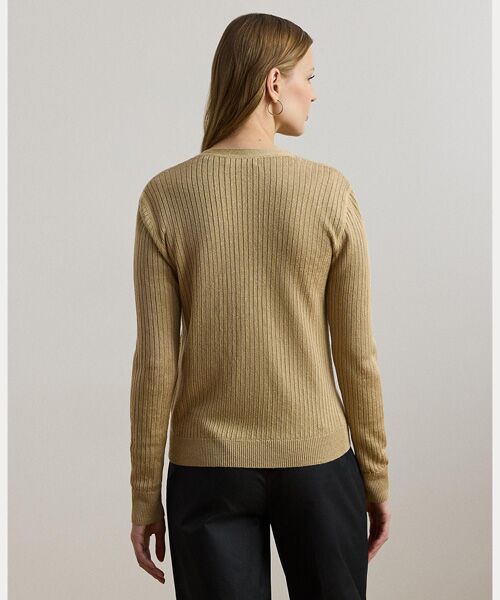 LAUREN RALPH LAUREN / ローレン ラルフ ローレン カーディガン・ボレロ | リブニット リネンブレンド Vネック カーディガン | 詳細3