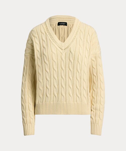 LAUREN RALPH LAUREN / ローレン ラルフ ローレン ニット・セーター | ケーブルアンドポインテールニット クリケット セーター | 詳細1