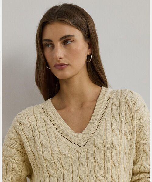 LAUREN RALPH LAUREN / ローレン ラルフ ローレン ニット・セーター | ケーブルアンドポインテールニット クリケット セーター | 詳細4