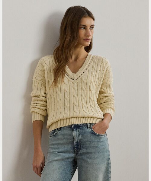 LAUREN RALPH LAUREN/ローレン ラルフ ローレン ケーブルアンドポインテールニット クリケット セーター 250ブラウン S LAUREN RALPH LAUREN/ローレン ラルフ ローレン ケーブルアンドポインテールニット クリケット セーター 250ブラウン S