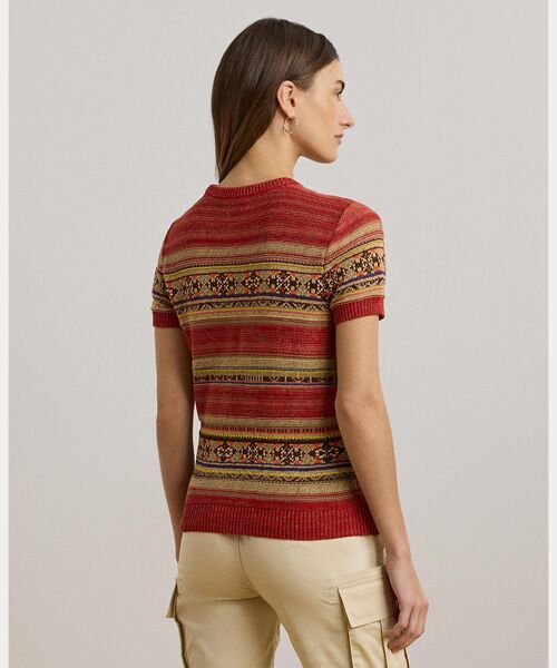 LAUREN RALPH LAUREN / ローレン ラルフ ローレン ニット・セーター | ジオストライプド ショートスリーブ セーター | 詳細3