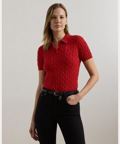 古着 ラルフローレン Ralph Lauren LAUREN ローレン ケーブル編み チルデンニットセーター レディースM相当 /eaa380973 POLO RALPH LAUREN ニット セーター ケーブルニット コットン