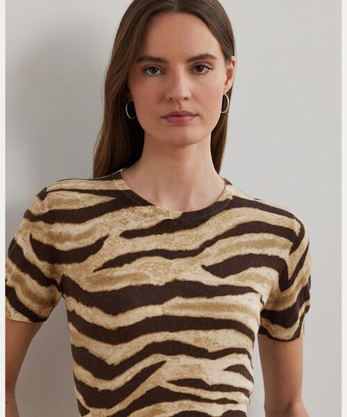 LAUREN RALPH LAUREN / ローレン ラルフ ローレン ニット・セーター | プリント リネンコットン ショートスリーブ セーター | 詳細4