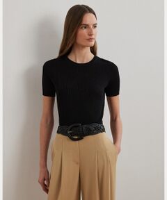 【ゆっこ】ラルフローレン　半袖ニットセーター　　ブラック　黒　Sサイズ LAUREN RALPH LAUREN / ローレン ラルフ ローレン （レディース