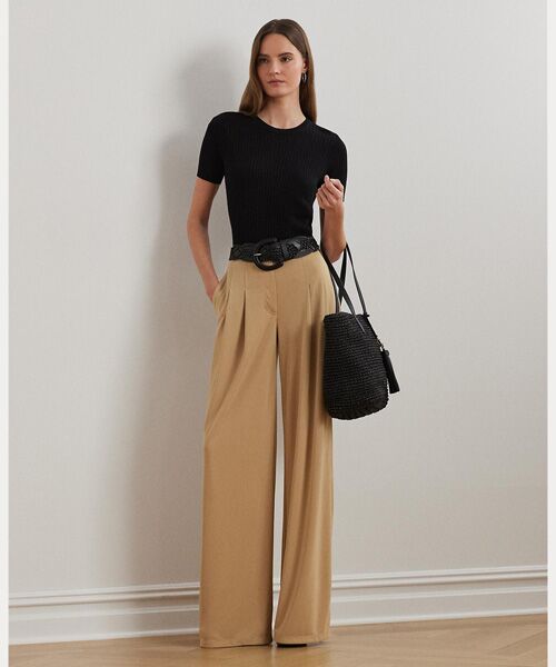 LAUREN RALPH LAUREN / ローレン ラルフ ローレン ニット・セーター | リブ リネンブレンド ショートスリーブ セーター | 詳細2