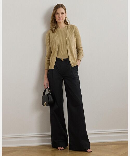 LAUREN RALPH LAUREN / ローレン ラルフ ローレン ニット・セーター | リブ リネンブレンド ショートスリーブ セーター | 詳細2