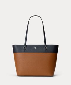 LAUREN RALPH LAUREN / ローレン ラルフ ローレン トートバッグ | ストライプド レザー ミディアム Karly トート バッグ