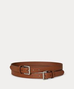LAUREN RALPH LAUREN / ローレン ラルフ ローレン ベルト・サスペンダー | レザー ダブルバックル スタックド ワイド ベルト