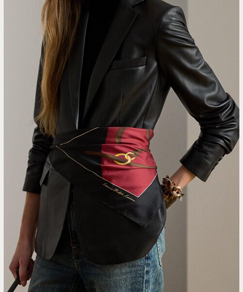 LAUREN RALPH LAUREN / ローレン ラルフ ローレン バンダナ・スカーフ | ベルティングプリント カラーブロック シルク スカーフ | 詳細4