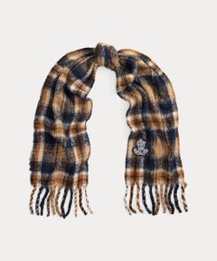 MADE IN ITALIE製 【Ralph Lauren 】シルクスカーフ ベルティングプリント ウールシルク スクエア スカーフ