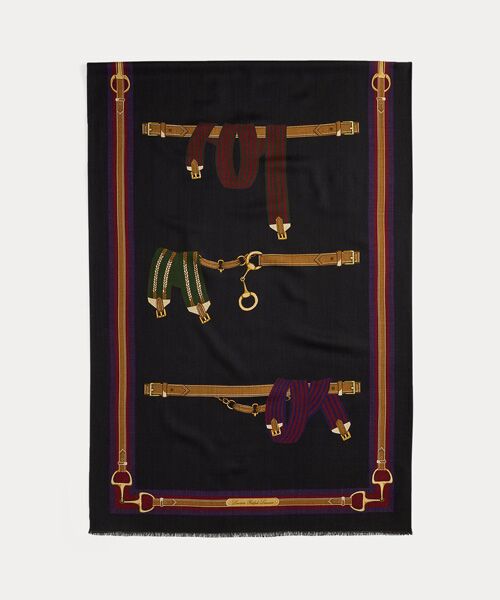 LAUREN RALPH LAUREN / ローレン ラルフ ローレン バンダナ・スカーフ | ベルティングモチーフ ウール ラップ スカーフ | 詳細1